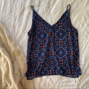 Paper Crane Chiffon Patterned Tank Top
